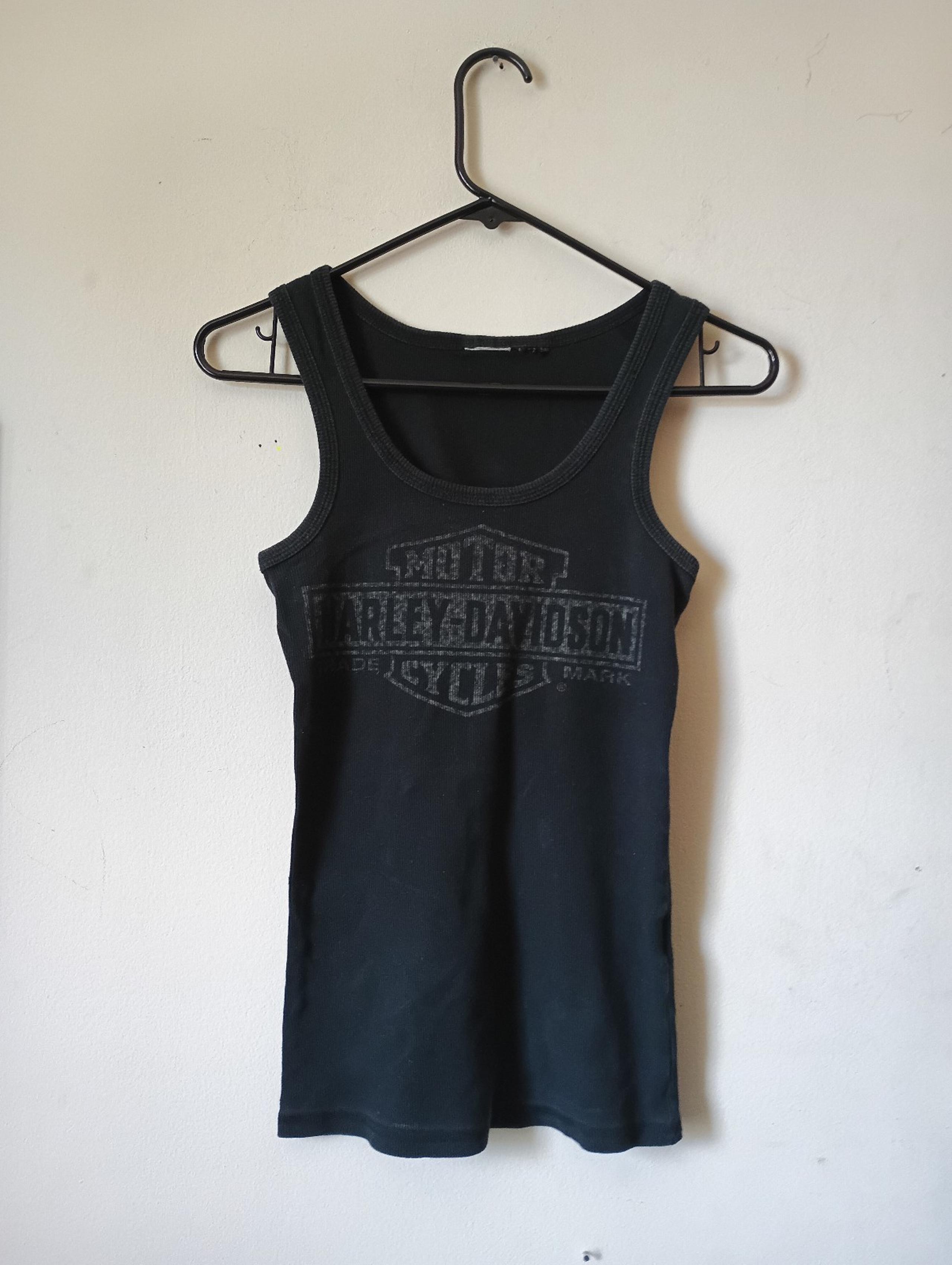 Early 2000 Women's Black Harley Davidson Stretch Tank Top Size S/M