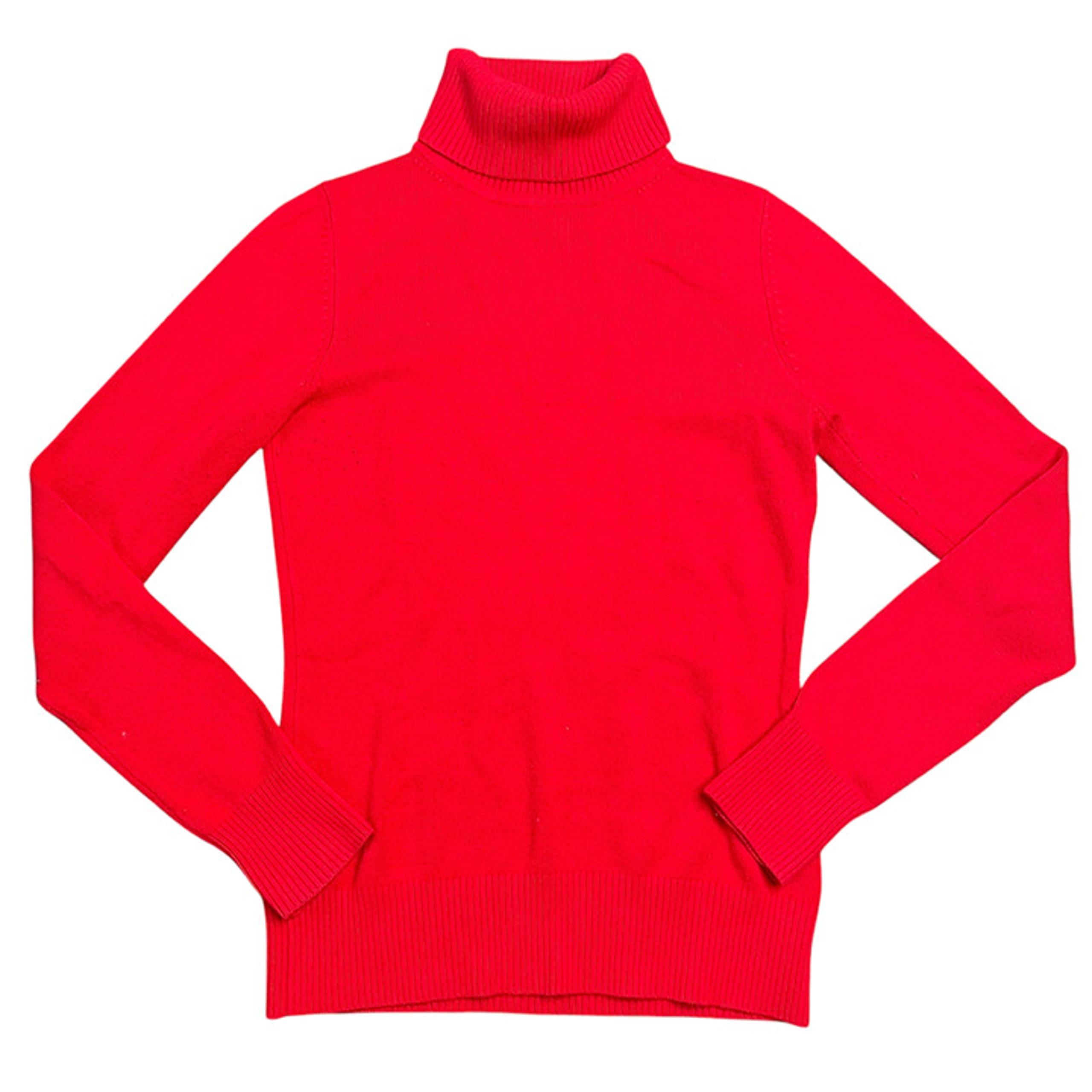 French Connection Sweater Womens Size Small Red Ribbed Turtleneck Long Sleeve