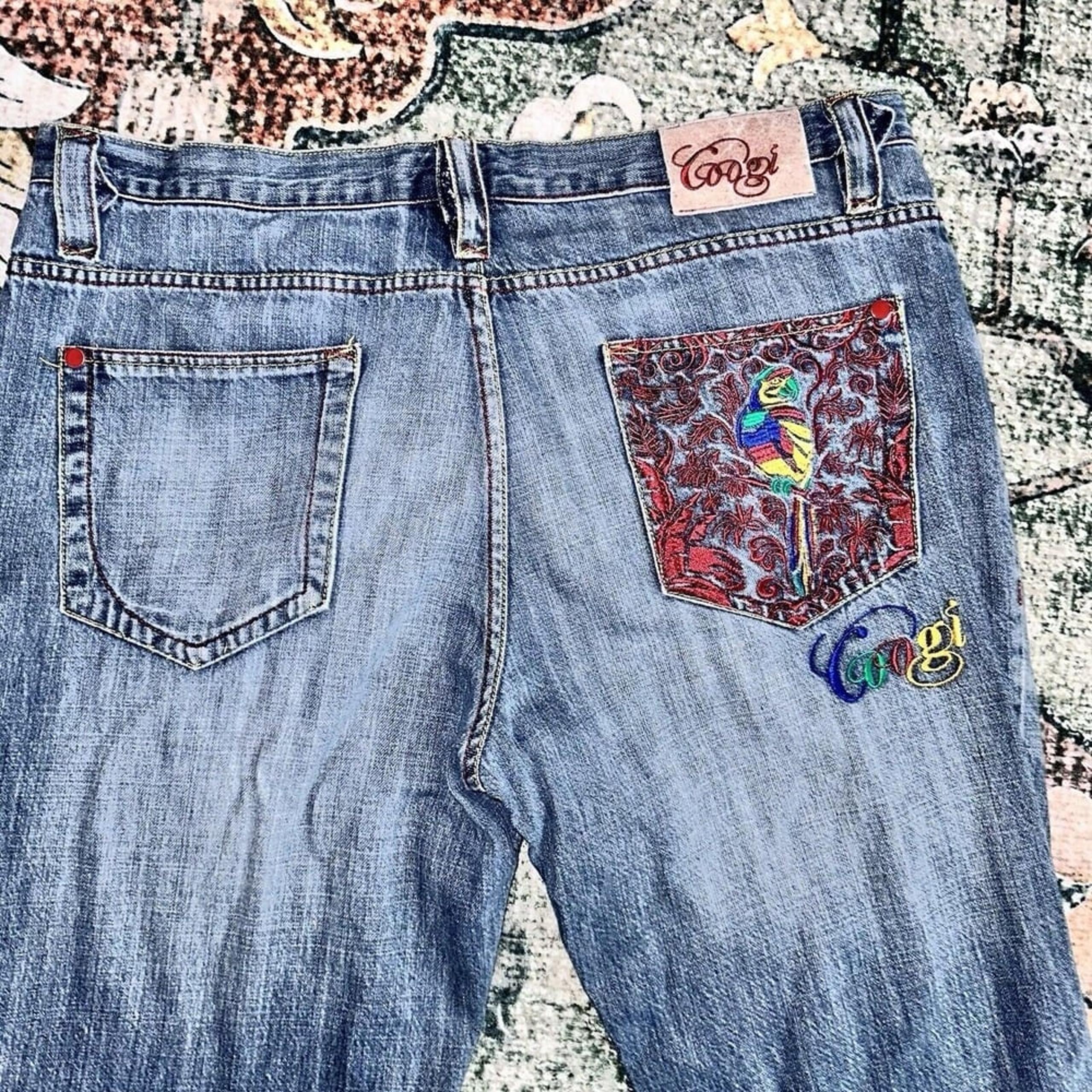 Vintage Y2K Men's COOGI baggy fit embroidered parrot Jeans 40x28