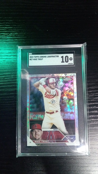BIN-155 - POP 16! SGC 10 Gem Mint - 2023 Topps Chrome Logofractor Mike Trout!!!