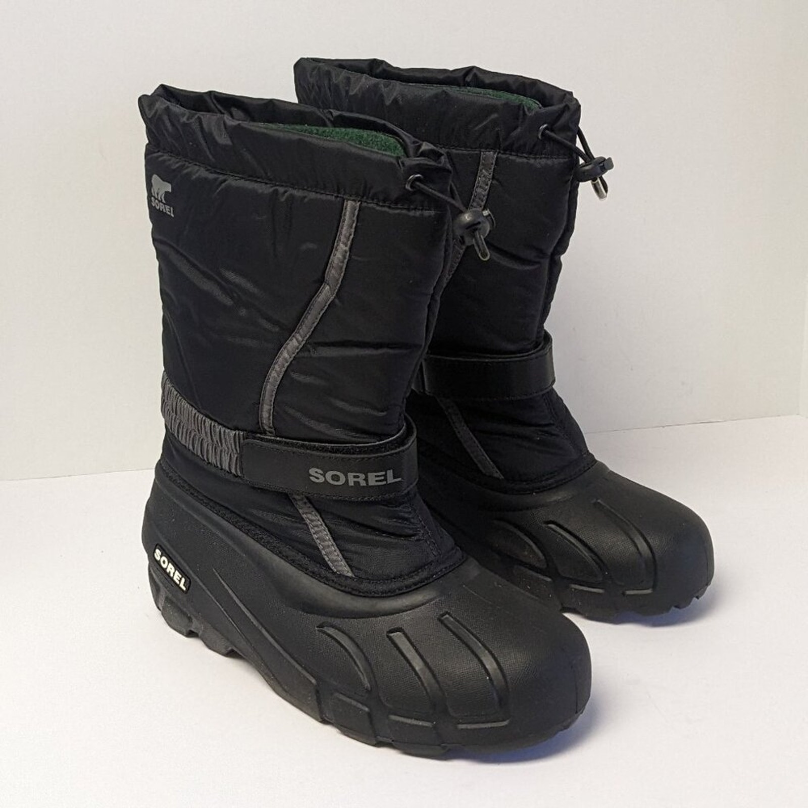 Sorel Flurry Insulated Winter Boots, Black, Big Kids 7 M