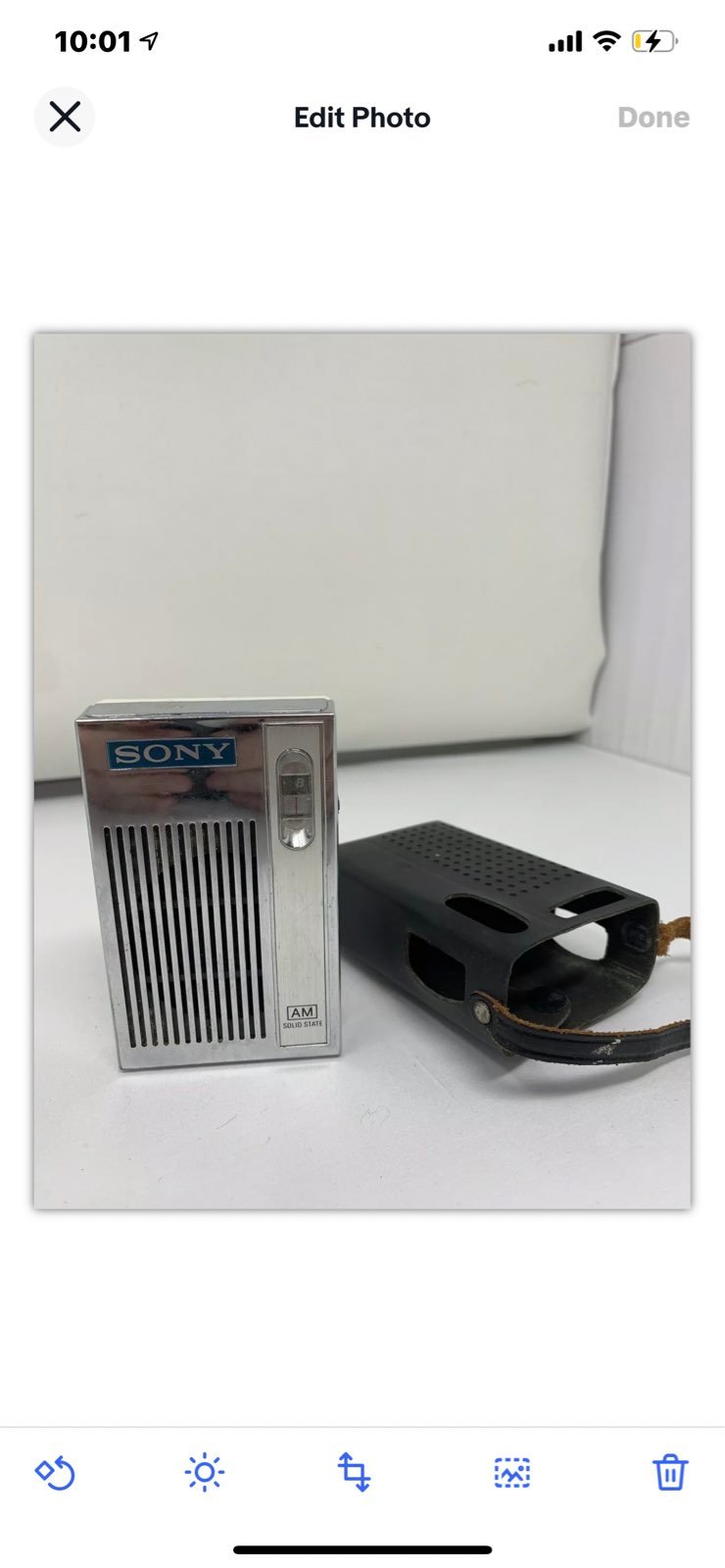 Vintage Sony 6 Transistor AM Solid State Radio 2R-31 Chrome With Case