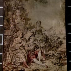 Antique vintage Victorian French Tapestry with hunger