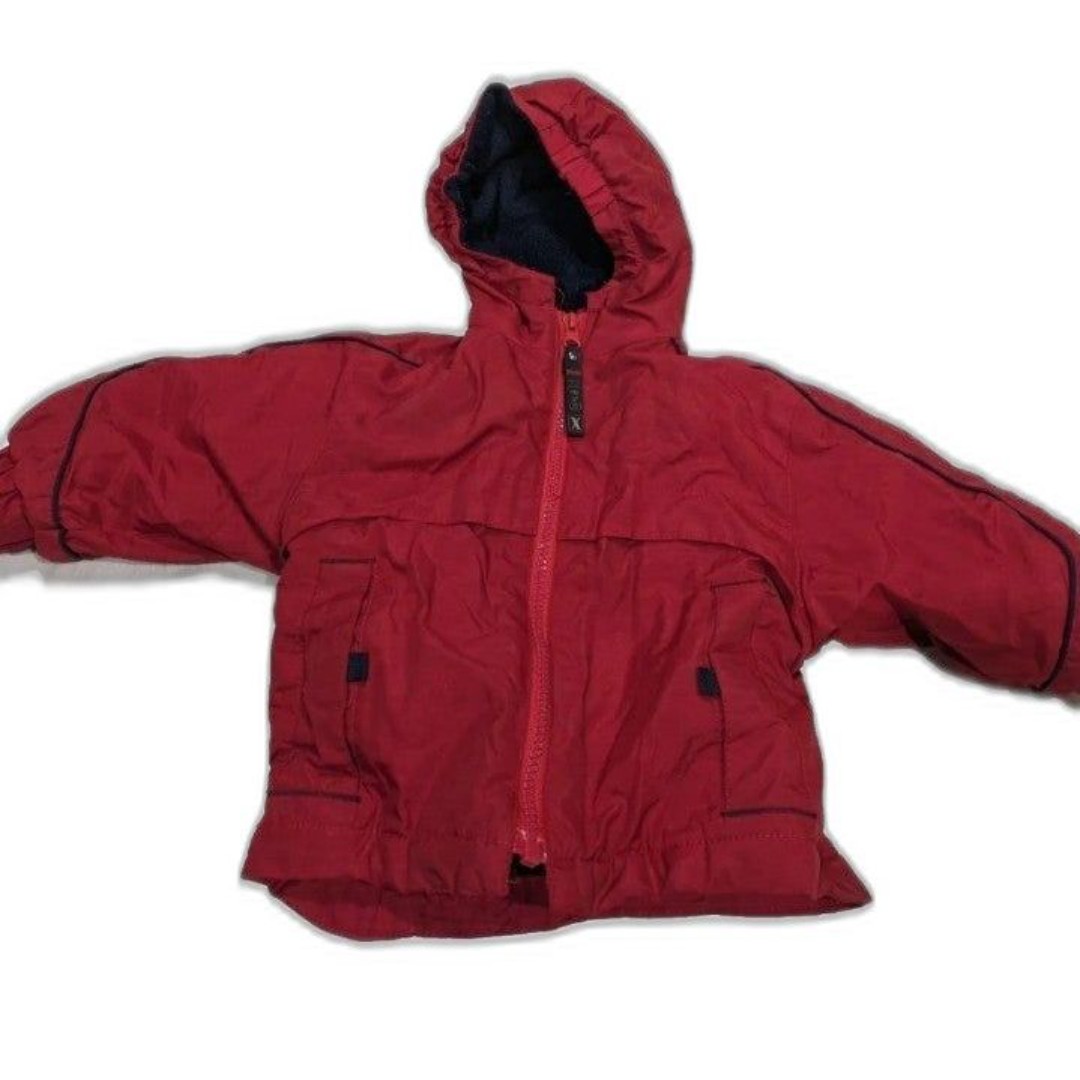S Rothschild Winter Fun! Red Baby Coat ❄️ 12 Months, Cozy Fleece, Hood, Pockets