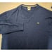 Lacoste Mens Sweater 3XL Blue Long Sleeve V-Neck Cotton Stretch Crocodile Logo