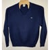 Lacoste Mens Sweater 3XL Blue Long Sleeve V-Neck Cotton Stretch Crocodile Logo
