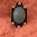 Vintage/RARE HUBBLE GLASS Caboshon Bezel Set in Sterling Ring
