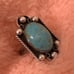 Vintage/RARE HUBBLE GLASS Caboshon Bezel Set in Sterling Ring