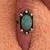 Vintage/RARE HUBBLE GLASS Caboshon Bezel Set in Sterling Ring