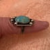 Vintage/RARE HUBBLE GLASS Caboshon Bezel Set in Sterling Ring