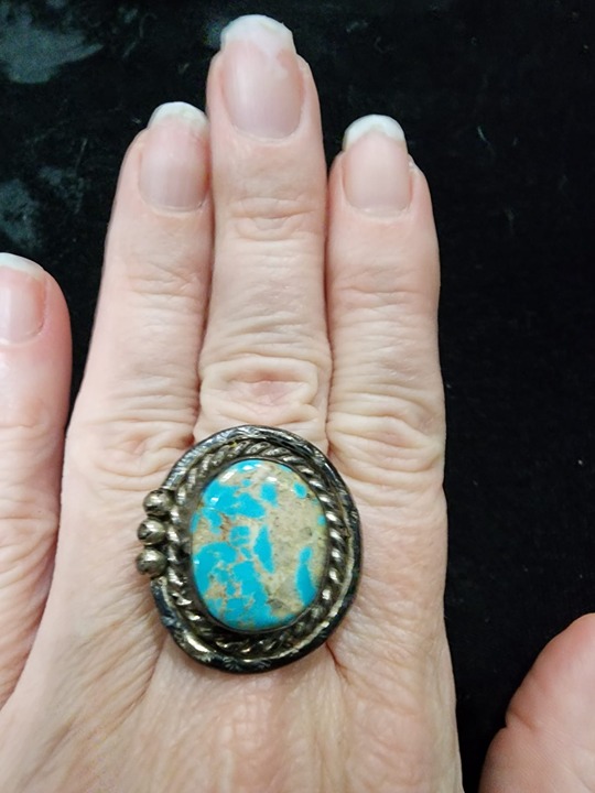 Vintage Sterling Silver Turquoise Ring