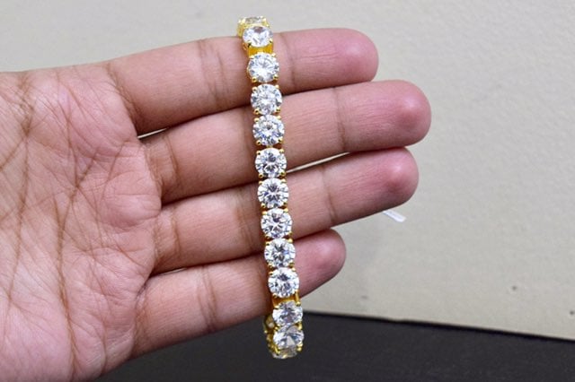 14k Gold Lab Diamond Tennis Bracelet 8”
