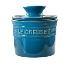 Turquoise Blue Le Creuset 6 oz Butter Crock Ceramic Stoneware
