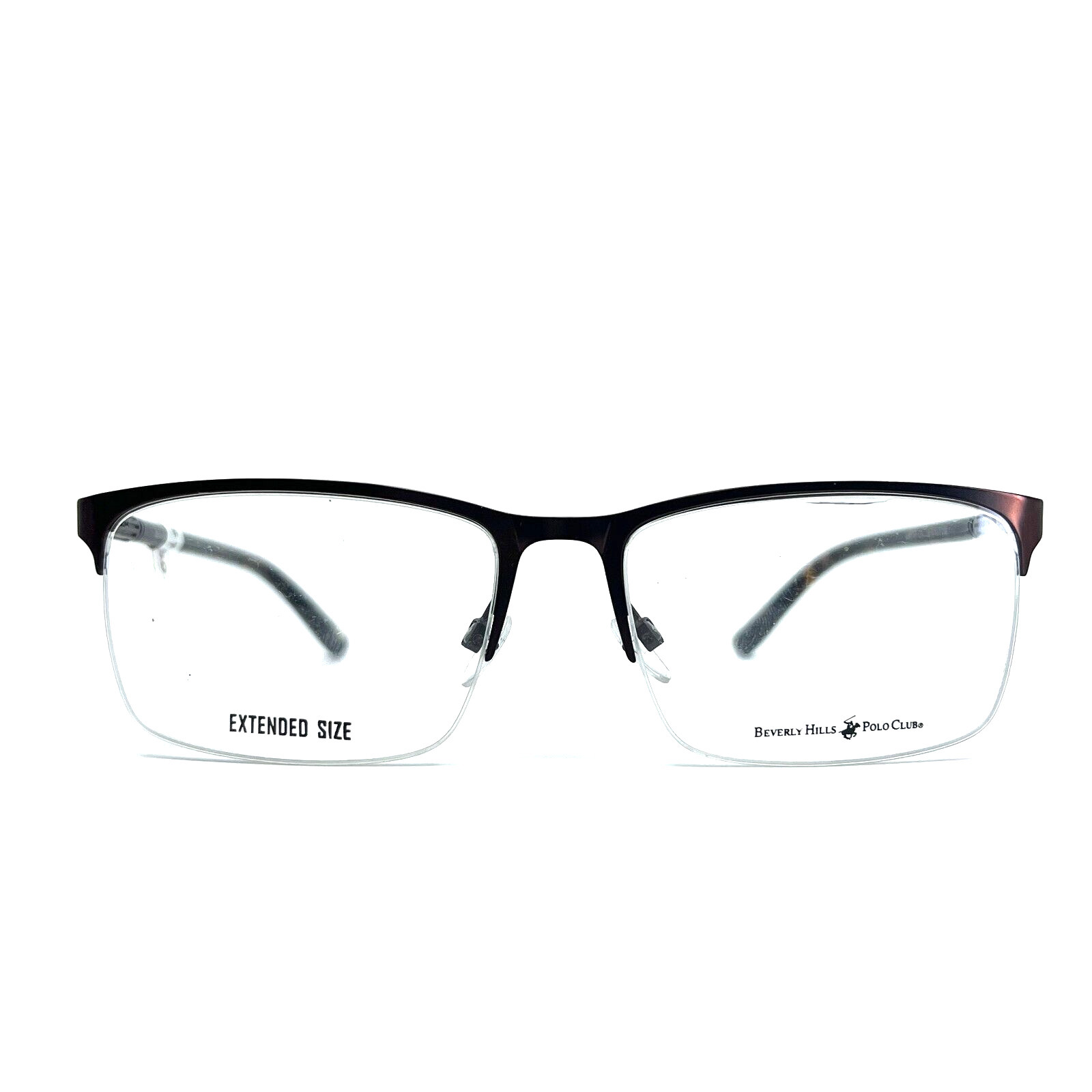 Beverly Hills Polo Club BHPC83 COL 10 Brown Rectangle Eyeglasses Frame 57-17-150