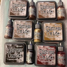 6 sets of Tim holtz distress oxide ink pads and ink refill FULL SIZED set7
