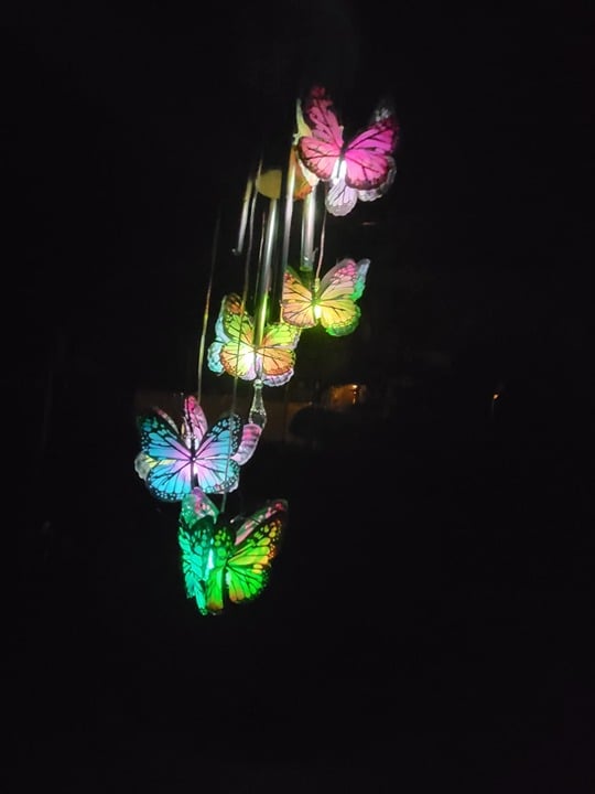 Solar Wind Chimes, Solar Butterfly Wind Chimes, Outdoor Solar Wind Chimes