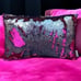 NWOT NEW Aviva Stanoff Sequin Hot Pink/Silver/Black Luxury Decorative Pillow