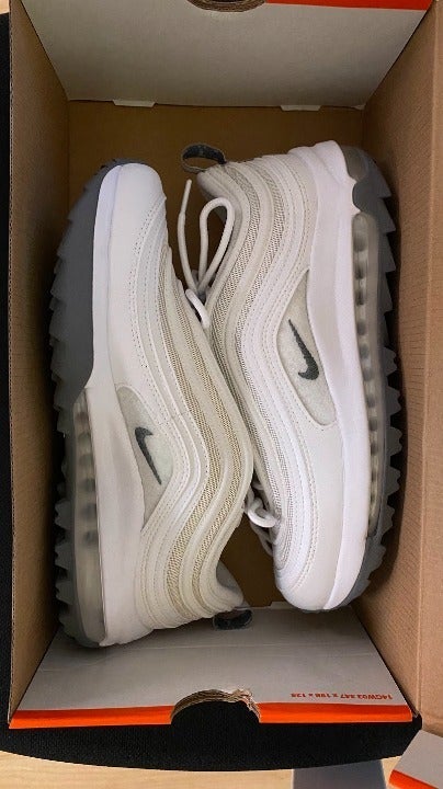 Nike Air Max 97 G Golf Shoes Men's Sneakers White/Cool Gray CI7538-100 US 8