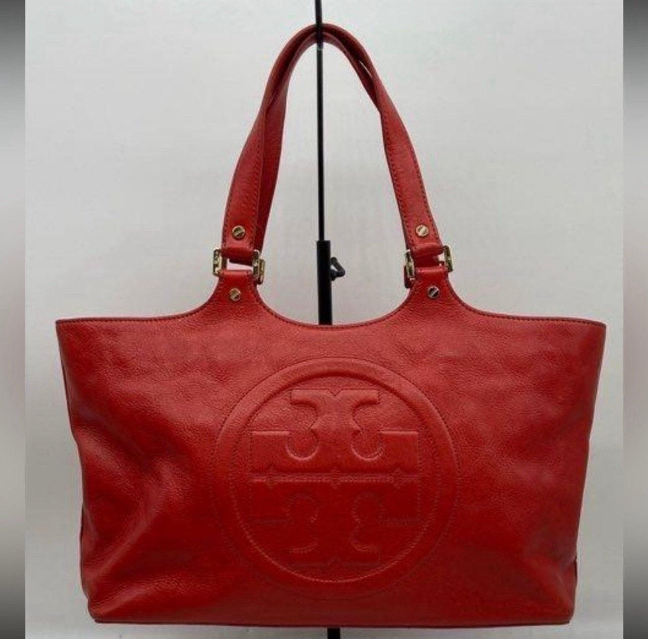 Tory Burch Red Genuine Leather Bombe Purse