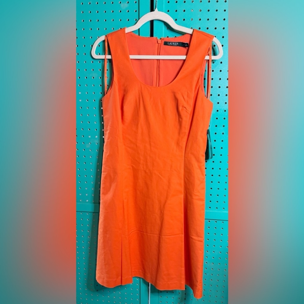 Lauren by Ralph Lauren Vibrant Orange Sleeveless Dress. NWT. Size 4