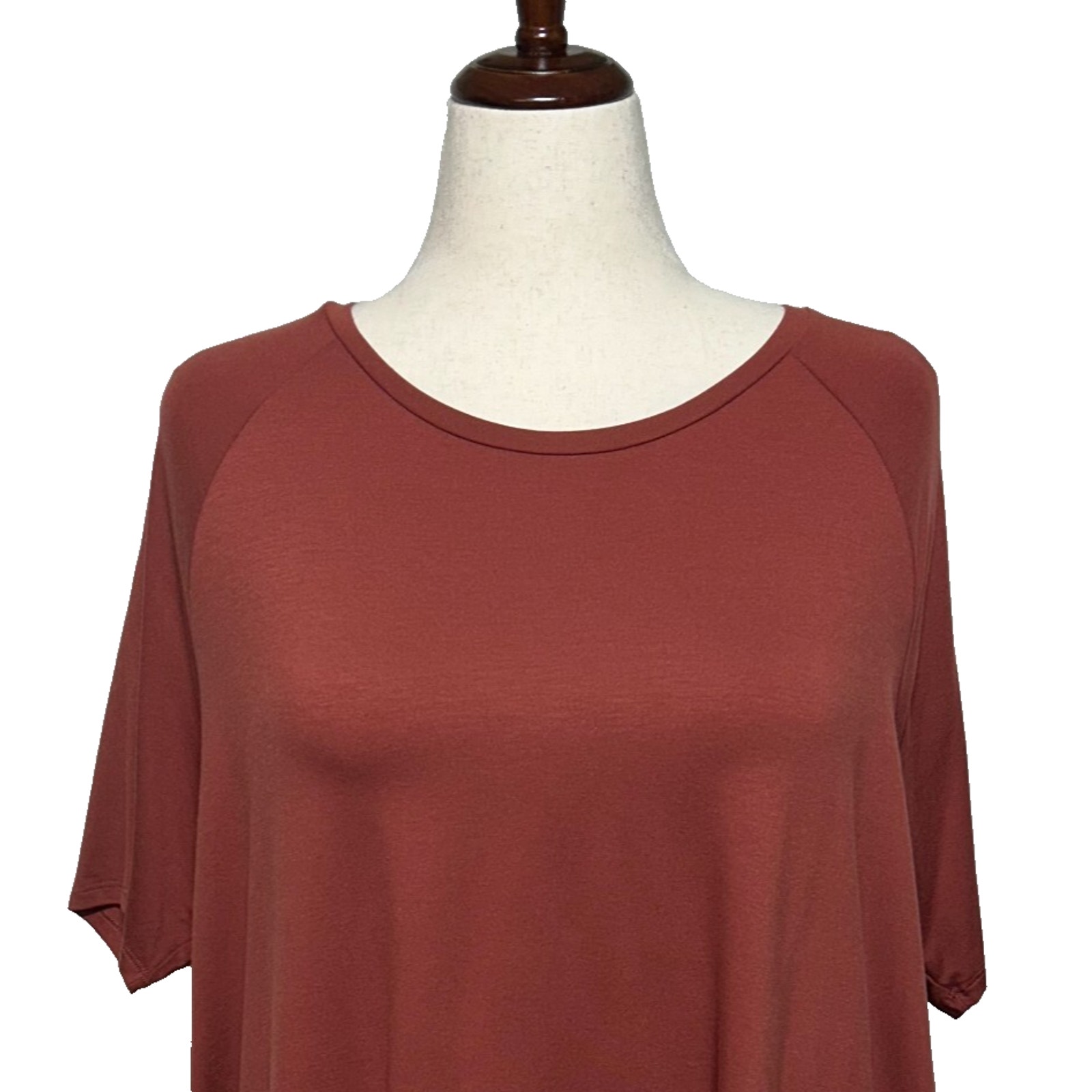 Eileen Fisher Top Womens 3X Red Crepe Tencel Crew Neck Stretch NWT
