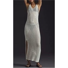 V Neck Crochet Swimsuit Cover Up Dress