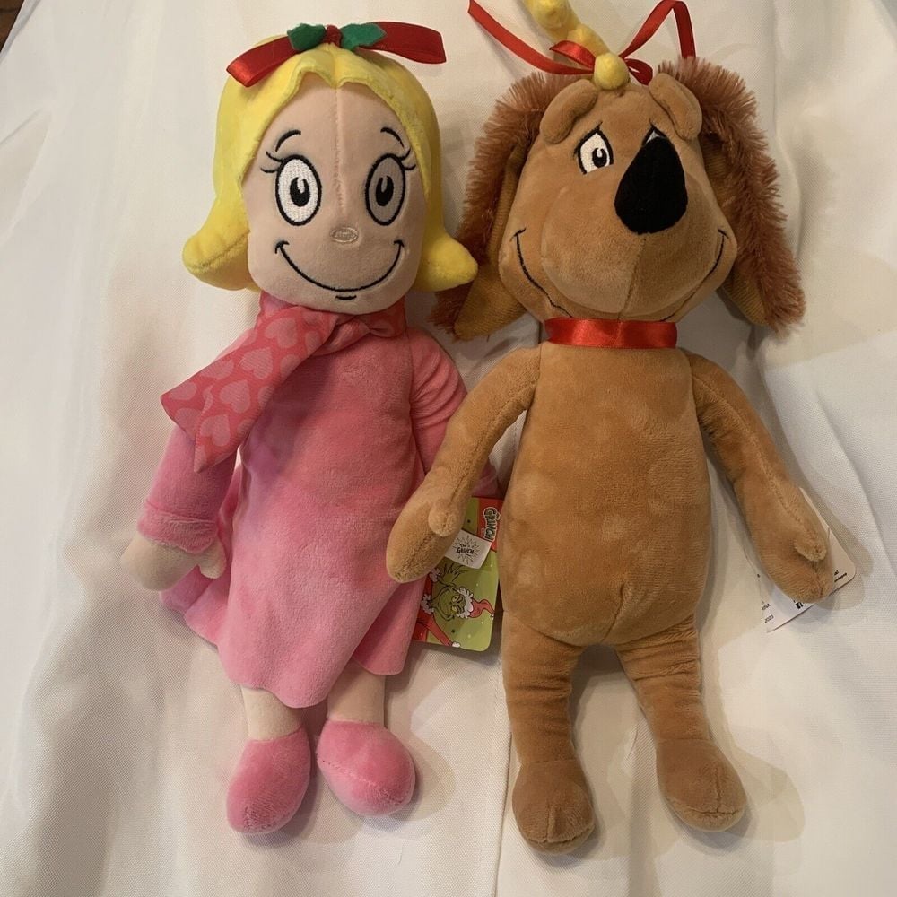 Rare CVS Christmas Ruz Dr. Seuss The Grinch Collection 2 Plush Toys Dolls