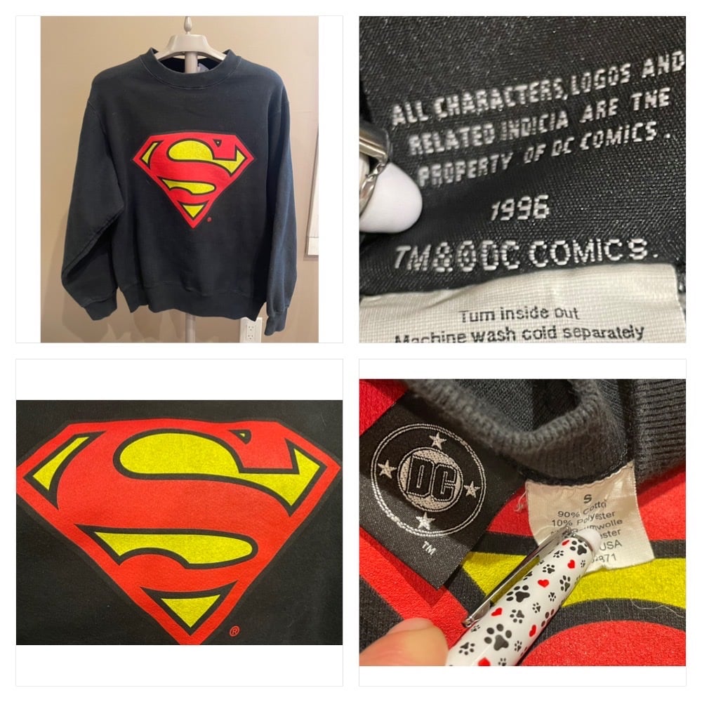 Vintage 1996 DC Comics Superman Logo crewneck Sweatshirt Made in USA