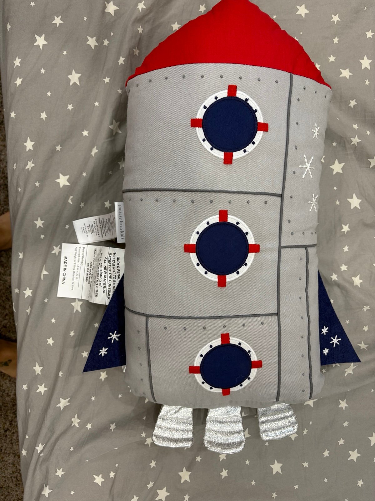 Pottery Barn Kids Light up Rocket Pillow