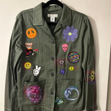 H&M L.O.G.G Grateful Dead Patchwork Jacket SO CUTE!! Size 8 OOAK