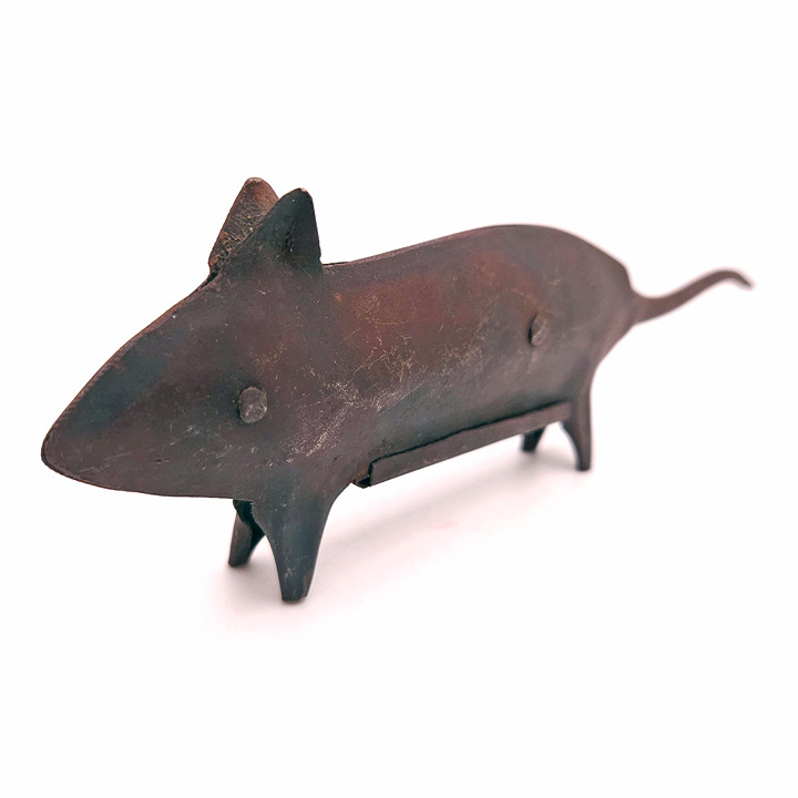 Metal Folk Art Rat Mouse