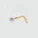 Solid 14kt gold nose piercing with beautoful opal 20 gauge New