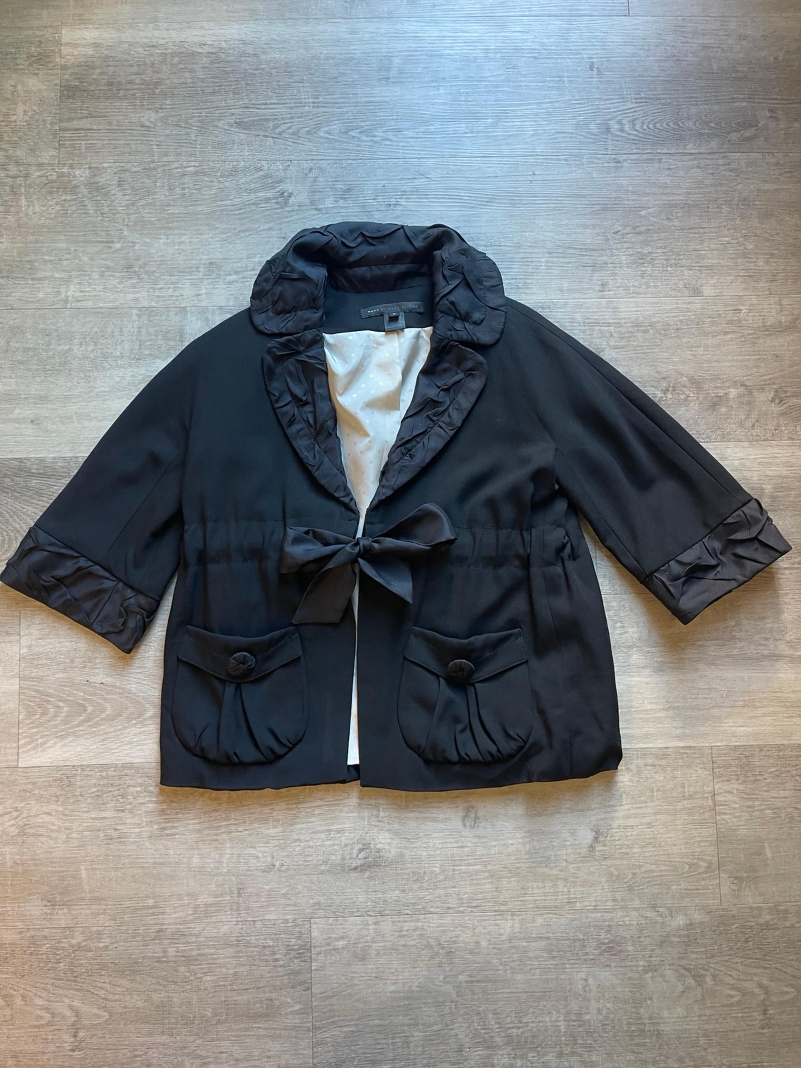 Marc By Marc Jacobs Wool Blend Front Tie Blazer 3/4 Sleeves Size 2