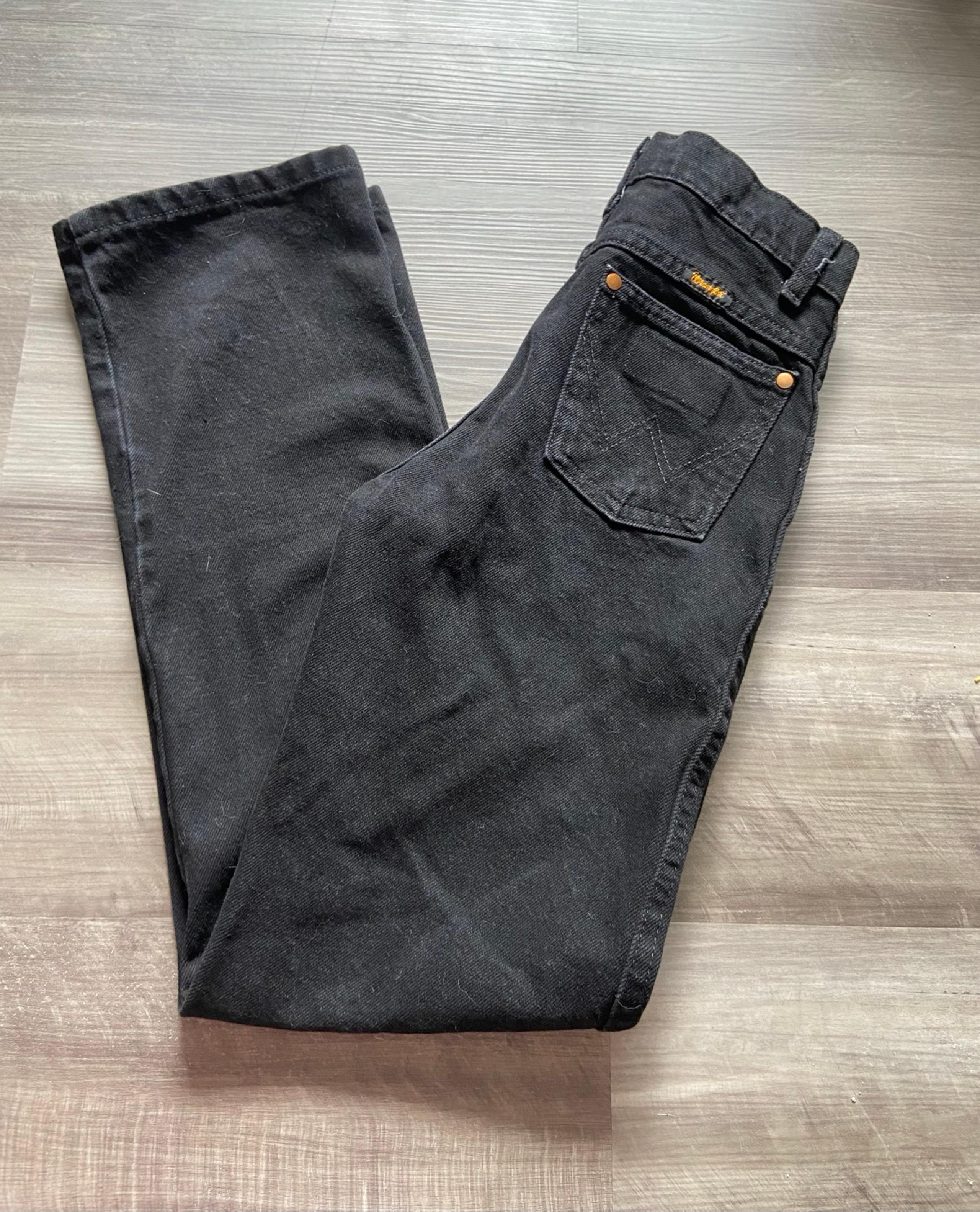 Wrangler Boys 100% Cotton Black Denim Slim Straight Jeans Size 12 Slim