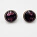 Antique Arts & Crafts Purple Bezel Set Glass Earrings Clip On Sterling Silver
