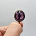 Antique Arts & Crafts Purple Bezel Set Glass Earrings Clip On Sterling Silver