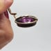 Antique Arts & Crafts Purple Bezel Set Glass Earrings Clip On Sterling Silver