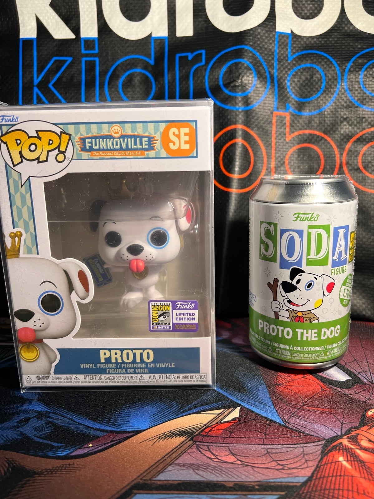 IN HAND SDCC CONVENTION POP! PROTO THE FUNKO POP WITH PROTO THE SODA