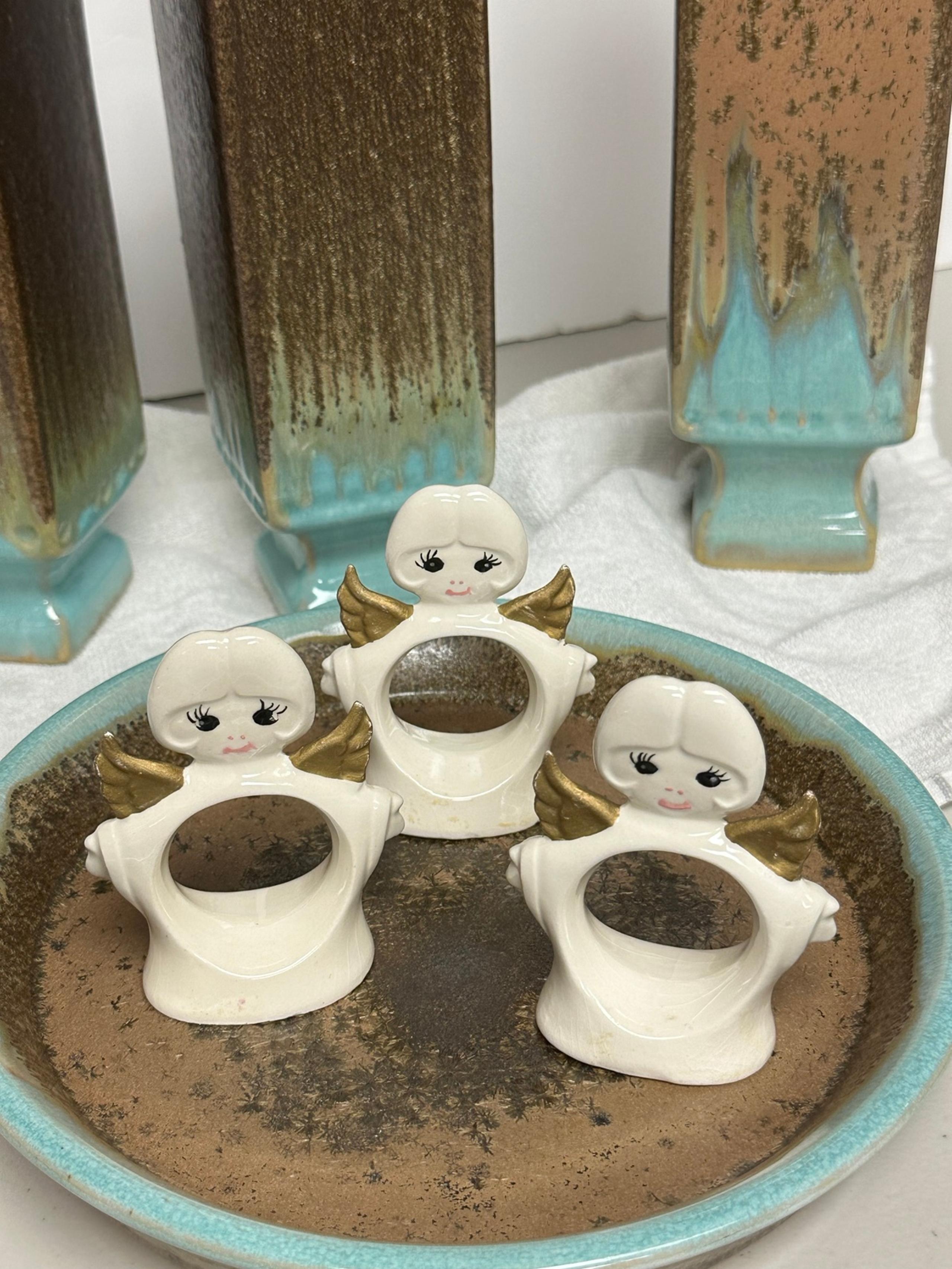 Vintage Porcelain Angels Napkin Rings