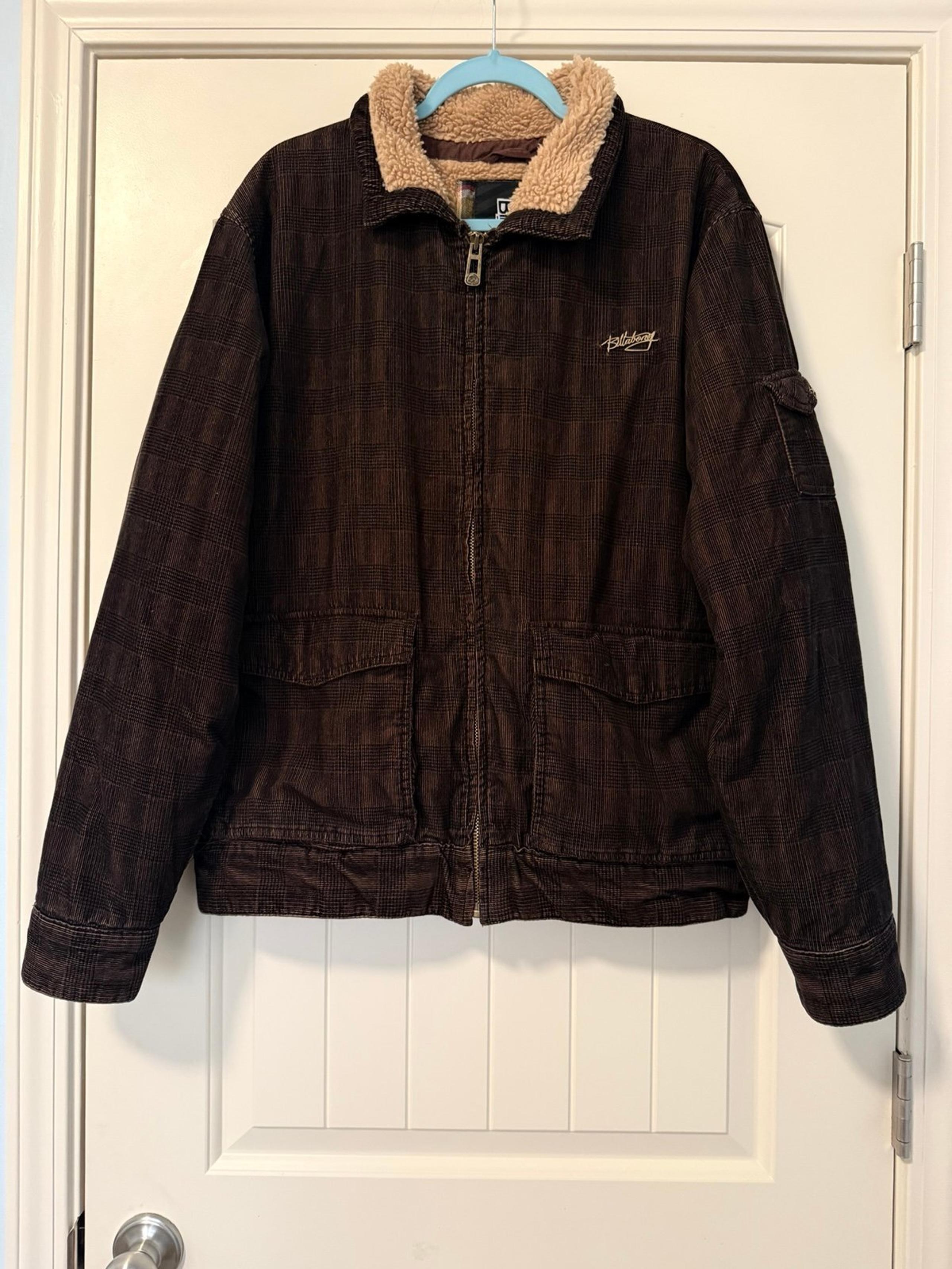 Billabong Men’s Brown Corduroy Sherpa Lined Outdoor Coat Jacket Size  L