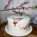 Cake caddy holder cake carrier with pink roses vintage hand painted