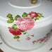 Cake caddy holder cake carrier with pink roses vintage hand painted