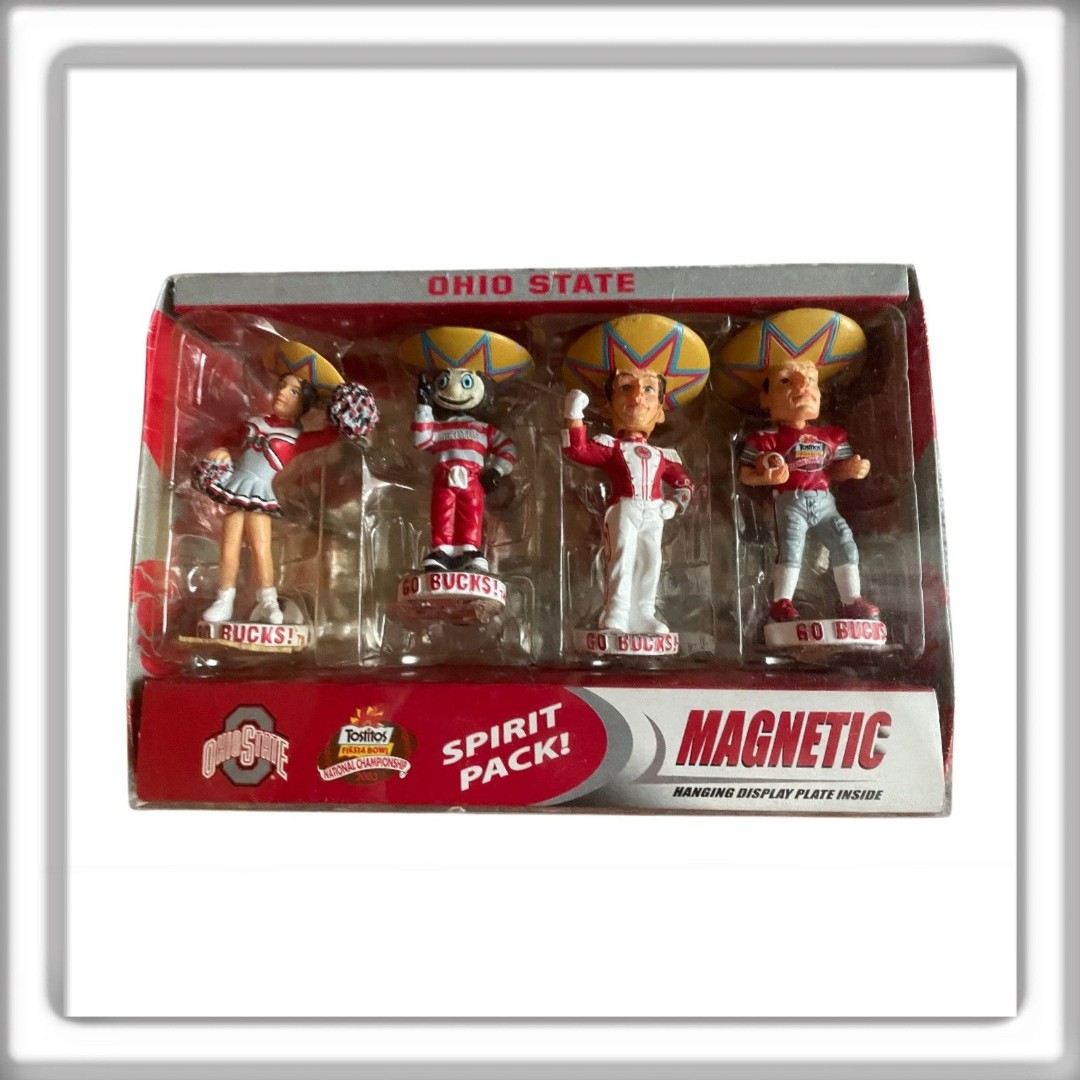 Ohio State Buckeyes Spirit Pack Magnetic Mini Bobs Bobbleheads Brutus Band NIB