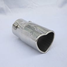 New Silver Heart Shaped Stainless Steel Car Exhaust Pipe Muffler Tip Trim