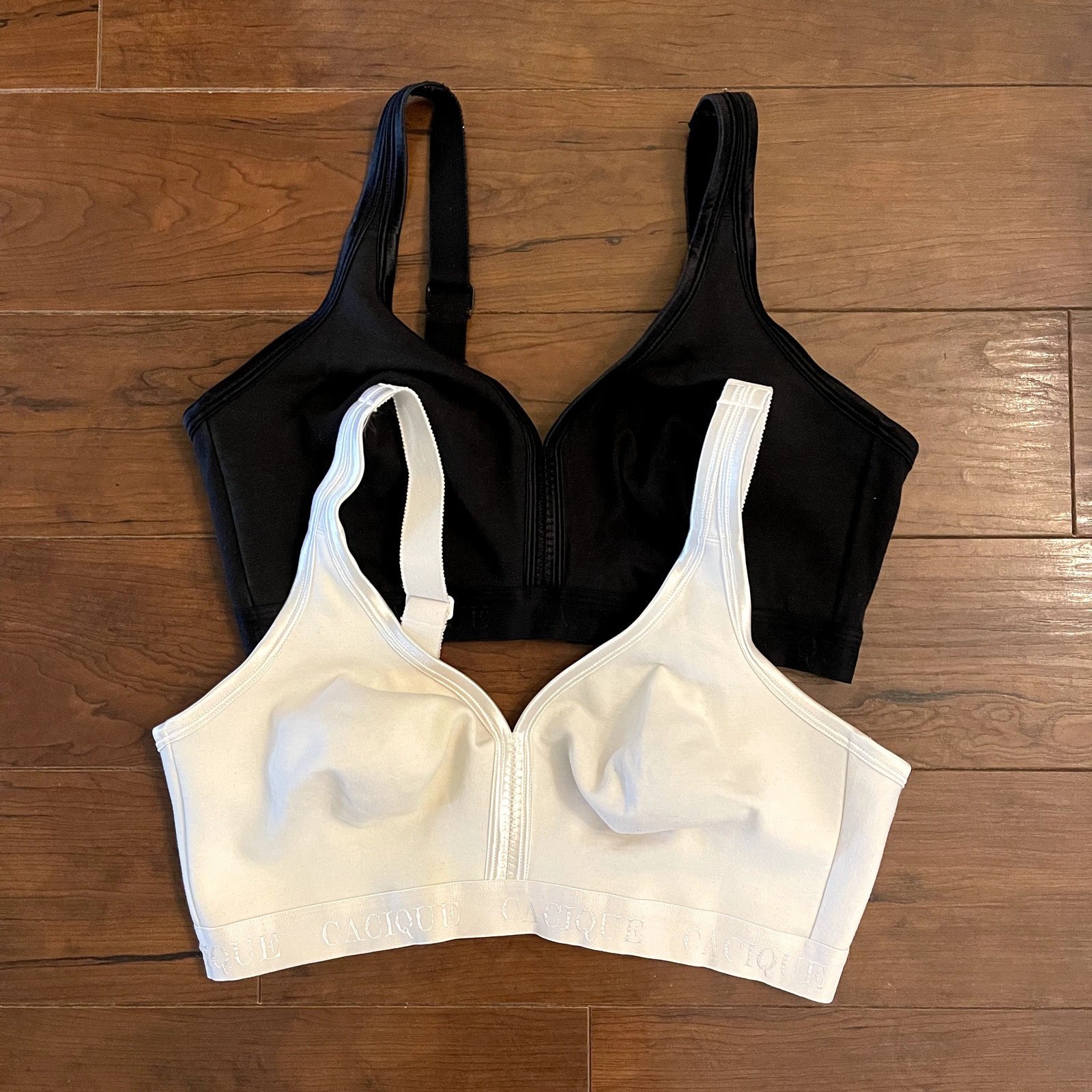 Lane Bryant Cacique Unlined No Wire Full Coverage Bra Size 40DD Black White