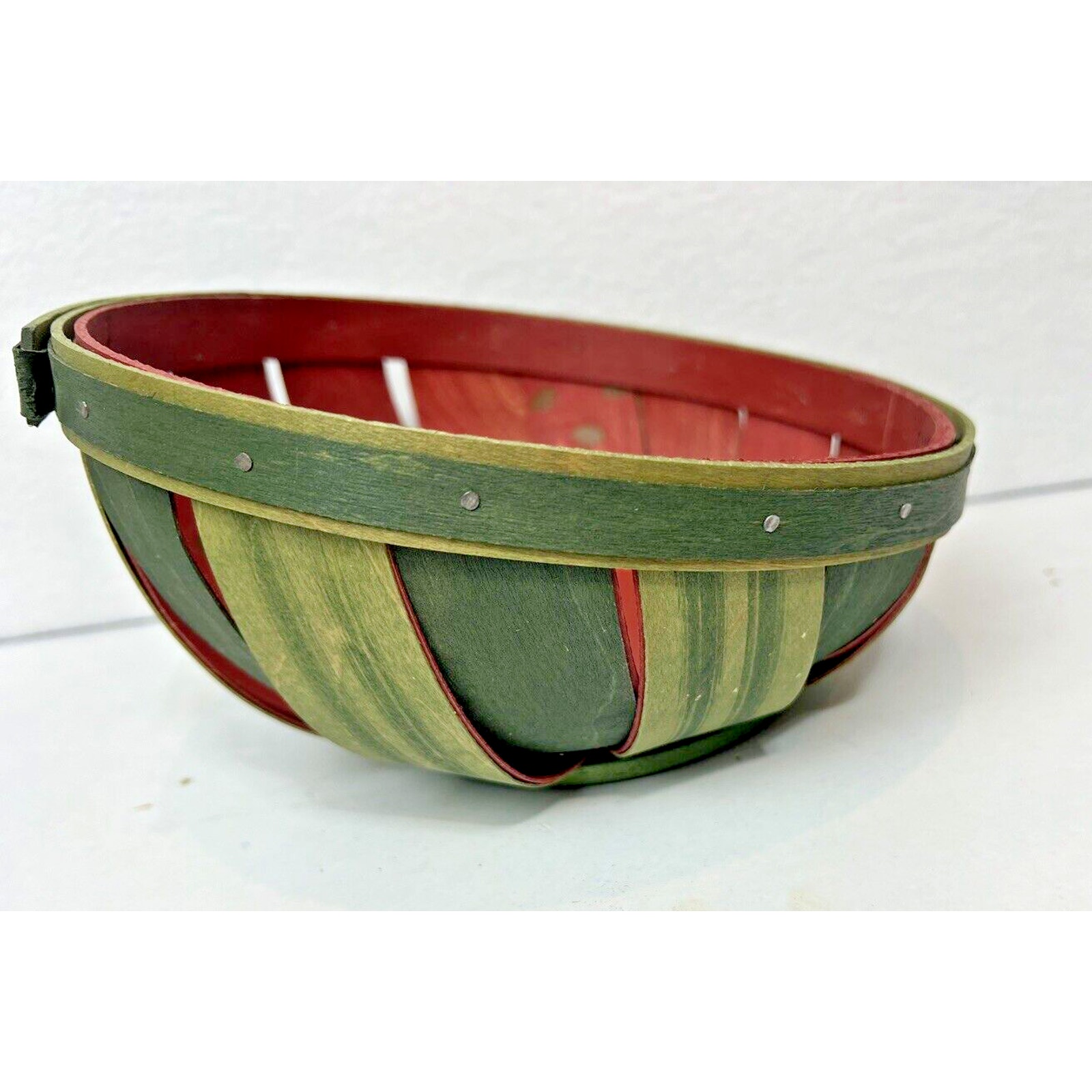 Longaberger 2013 Watermelon small Bowl Basket angled no liner 8