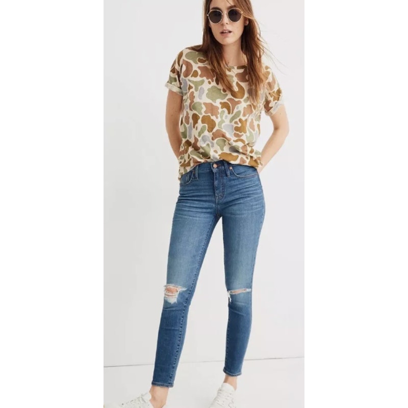 Madewell 9 High Rise Skinny Distressed Crop Size 26