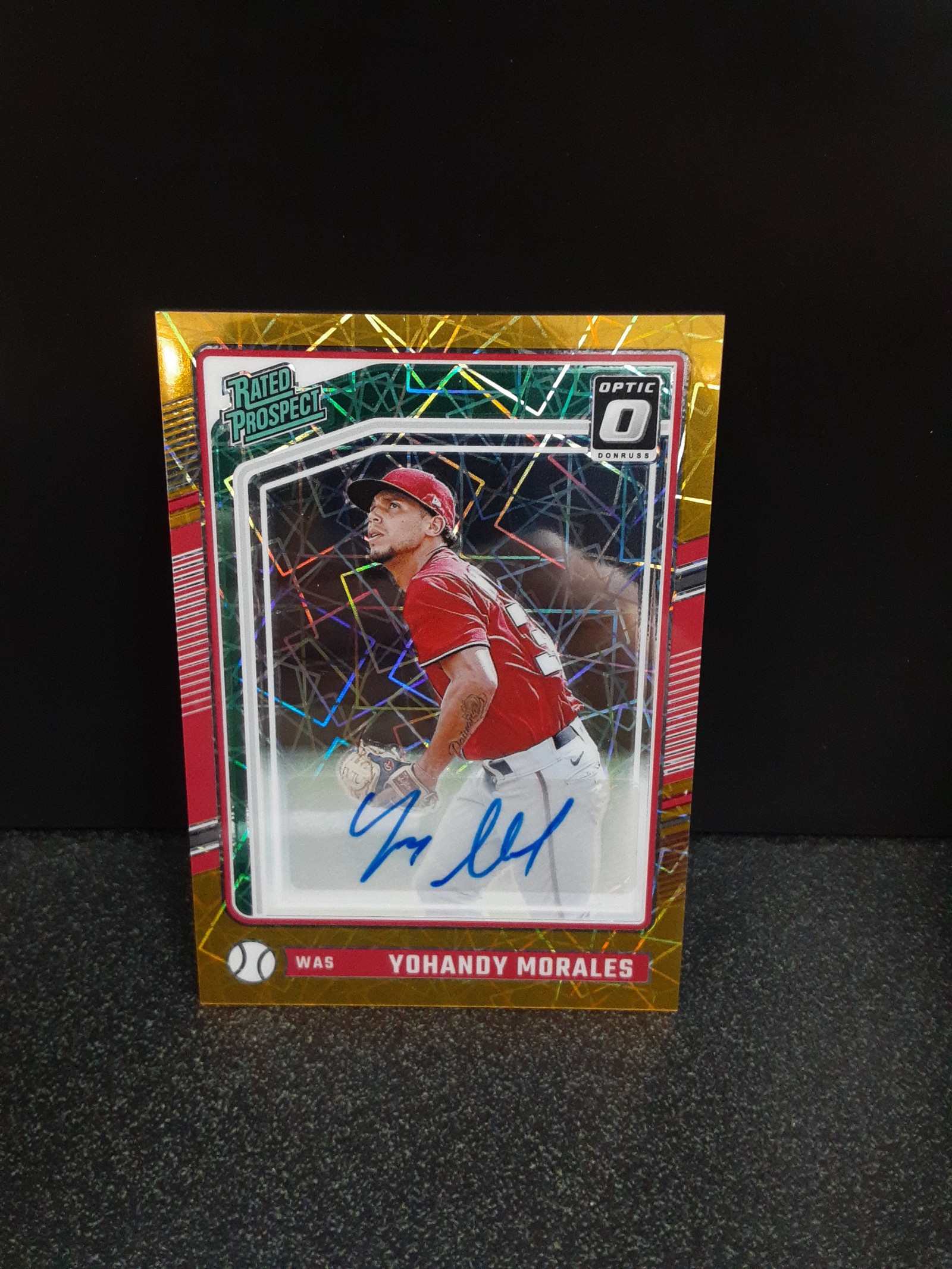 Yohandy Morales Rated Prospect Gold Lazer Prizm Auto SSP /10 (1/1)