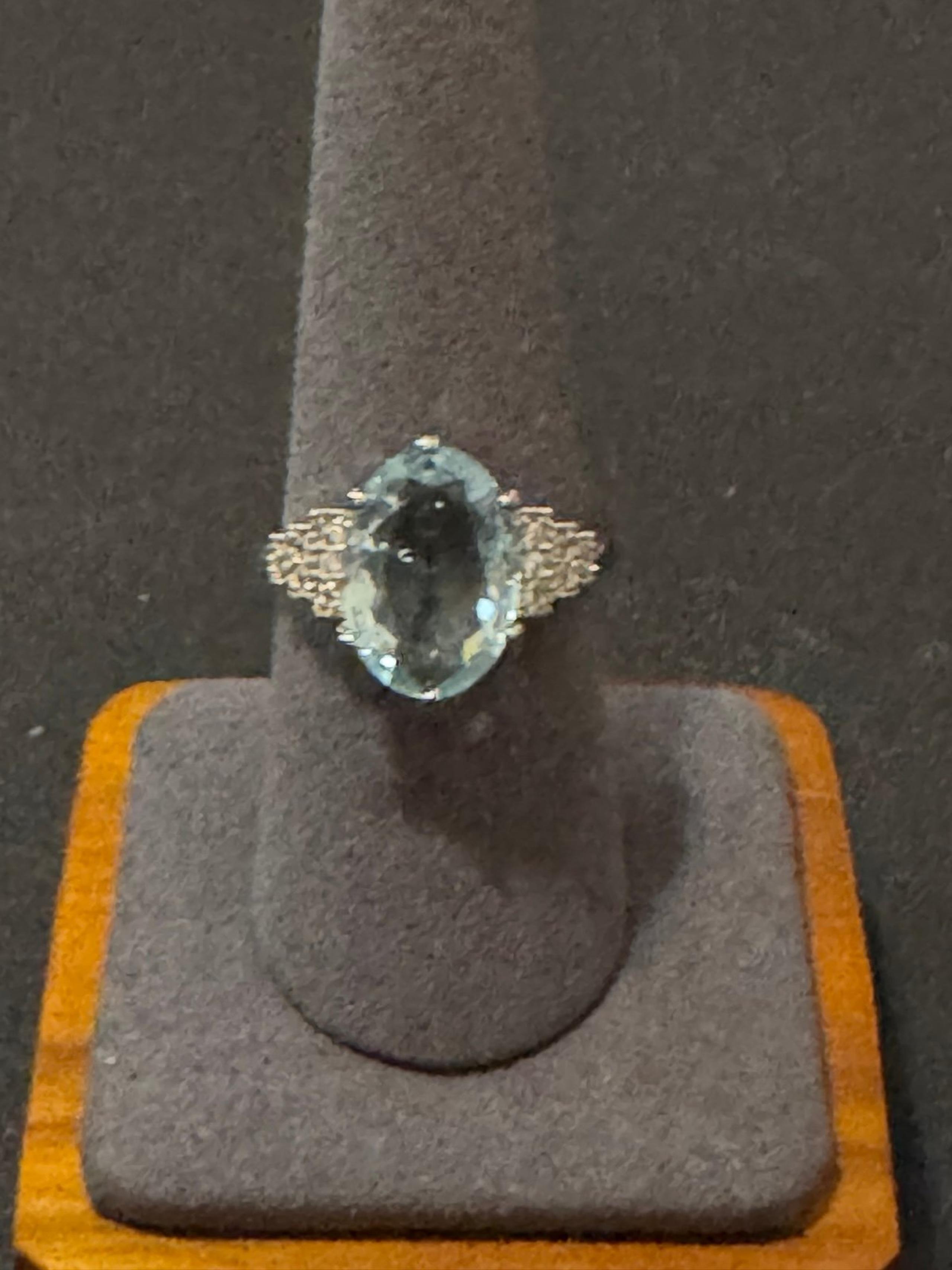 Aquamarine blue ring size 7