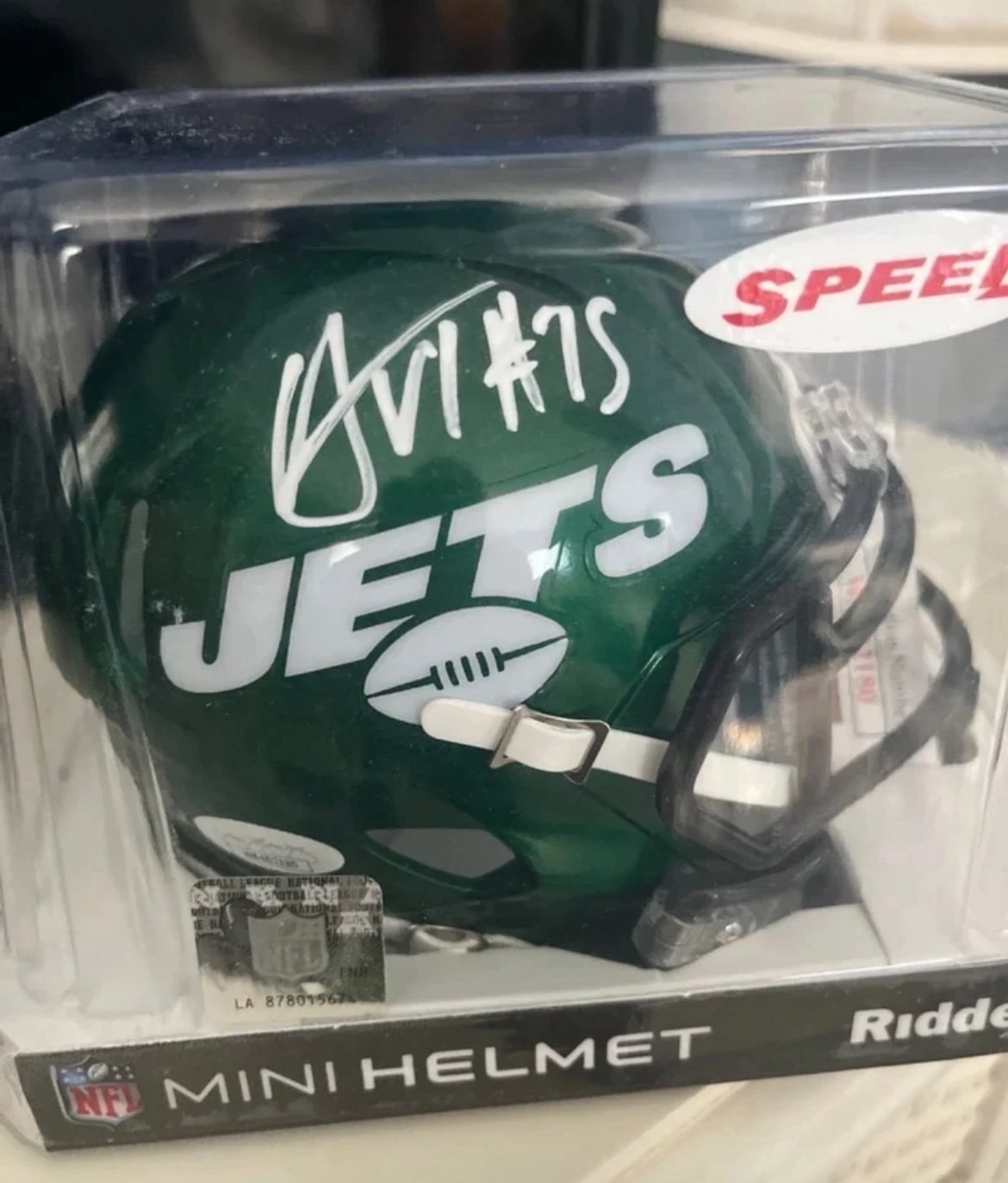 JSA CERTIFIED NFL NYJETS ALIJAH VERA-TUCKER SIGNED MINI HELMET